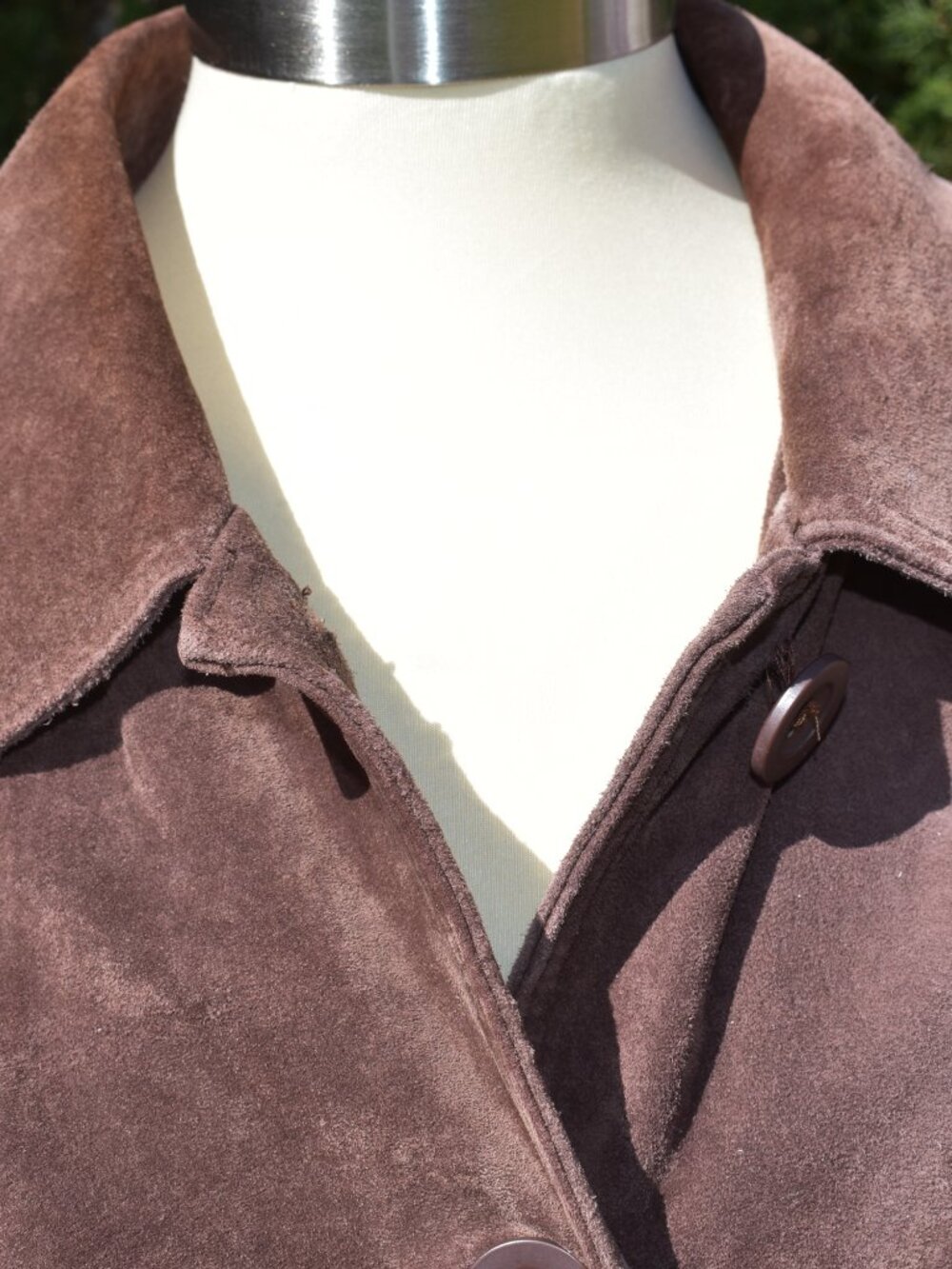 Brown Suede Button-Front Jacket | Fully Lined | Classic Style - Picture 3 of 14
